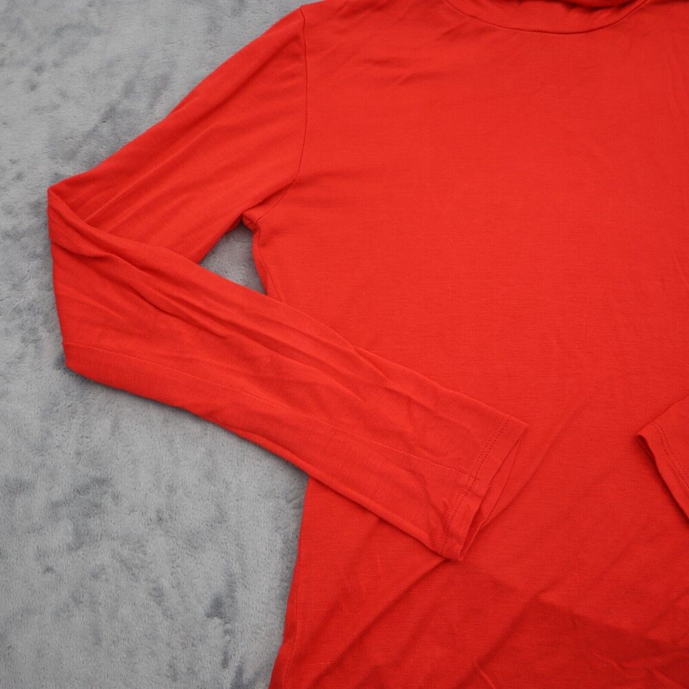 Best Cody Shirt Womens M Red Long Sleeve Turtleneck Knit Stretch Bodysuit - Picture 11 of 16